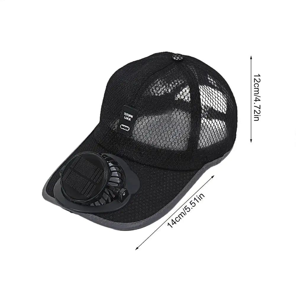 Breathable Sunhat with Solar Fan Outdoor Sun Protection Hat USB Rechargeable Fan Baseball Caps Summer Sunscreen Sunshade Hats