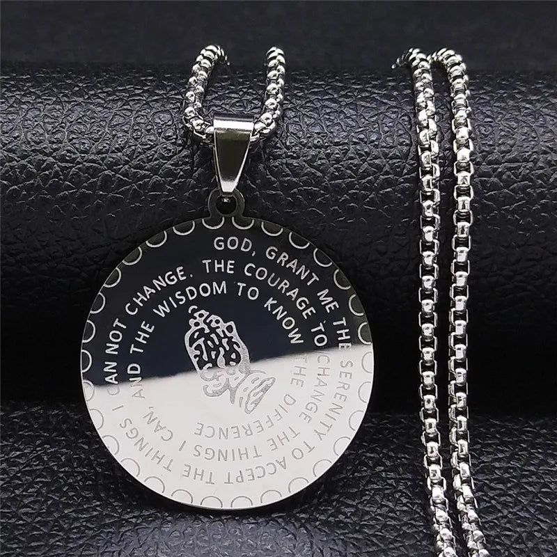 Faithful Charm: Lord's Prayer Scribble Cross Necklace