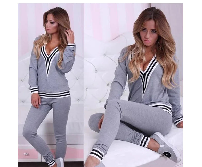 Casual Sports Set in Black and White Color Combination