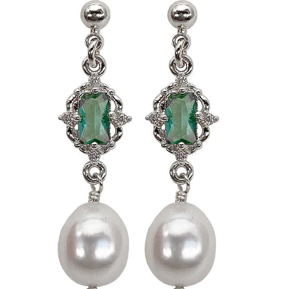 S925 Silver Natural Freshwater Pearl Drop Earrings