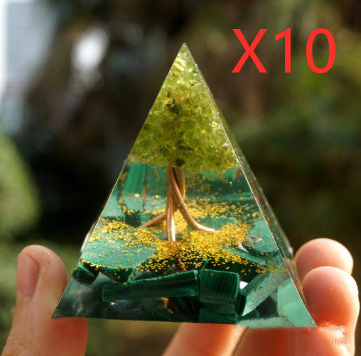 Natural Crystal Pyramid Energy Tower - Healing Gravel Decoration for Home & Office