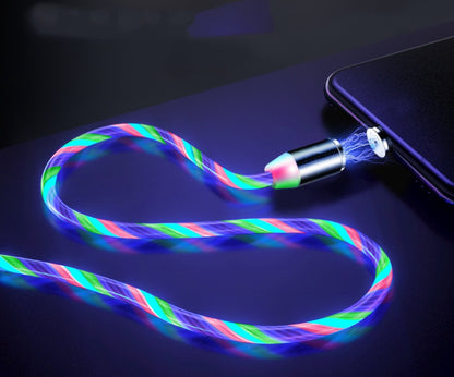 Magnetic LED Streamer Charging Cable - iPhone/Android/USB-C