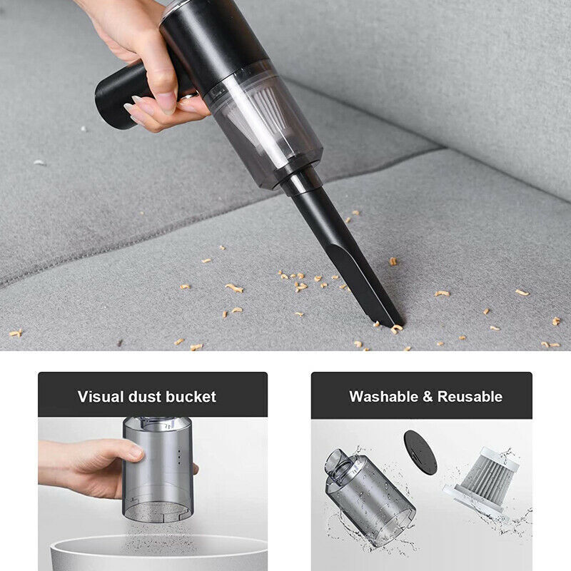 Portable Car Vacuum Cleaner - High Power Cordless Handheld Vacuum for Car & Home
