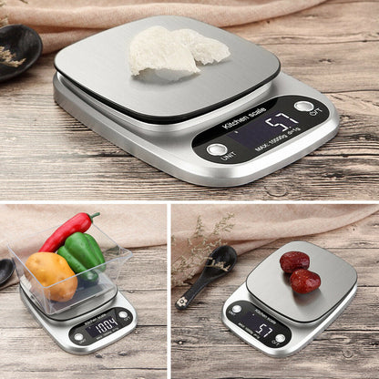 Digital Kitchen Food Scale - 22lbs Precision Diet & Postal Scale with Stainless Steel Platform