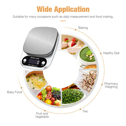 Digital Kitchen Food Scale - 22lbs Precision Diet & Postal Scale with Stainless Steel Platform