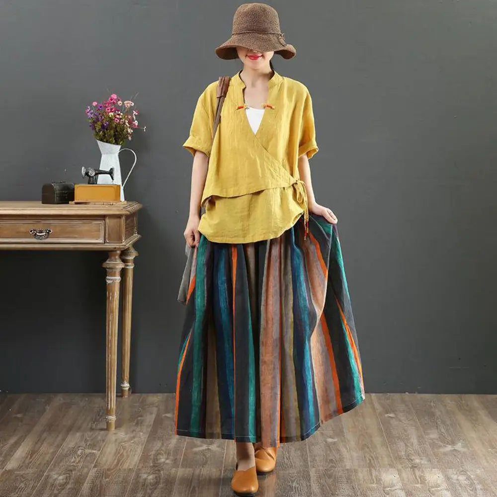 Large Artistic Cotton Linen Loose Fit Apparel