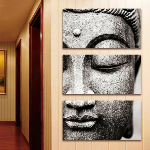 Buddhist Triptych Wall Art - High-Quality Canvas Print