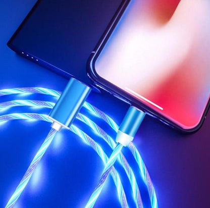 Magnetic LED Streamer Charging Cable - iPhone/Android/USB-C