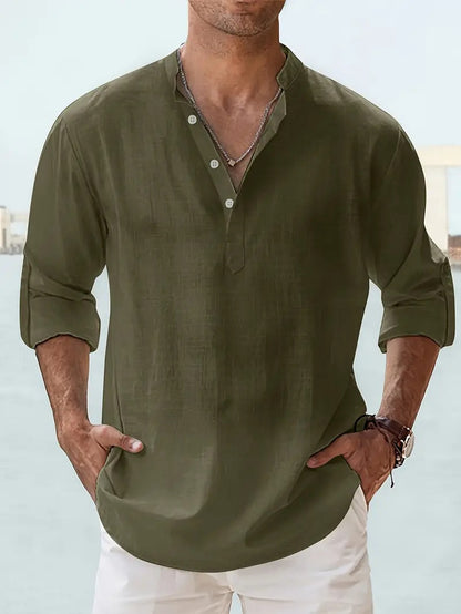 Men's Long-sleeved Breathable Button-down Shirt