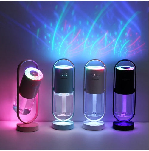 USB Air Humidifier with Projection Night Light - Mini Ultrasonic Mist Maker