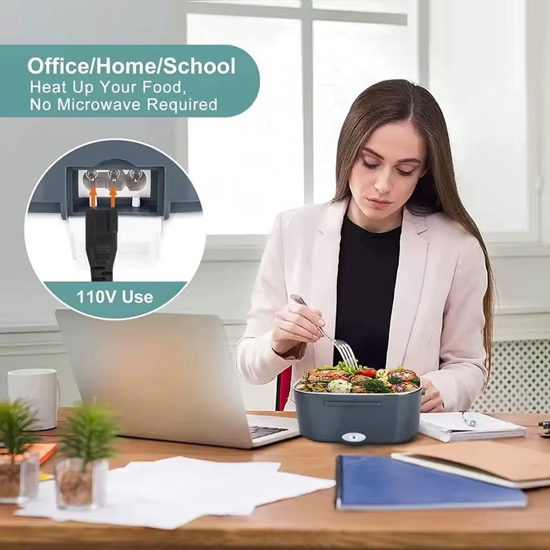 HOMEFISH 1.5 L 60W Electric Lunch Box Food Warmer Portable Food Heater for Car or Home -