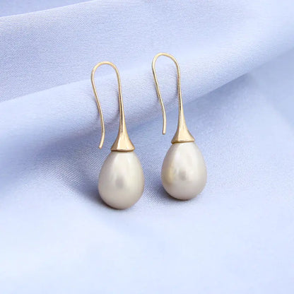 Minimalist Long Pearl Drop Earrings for Women