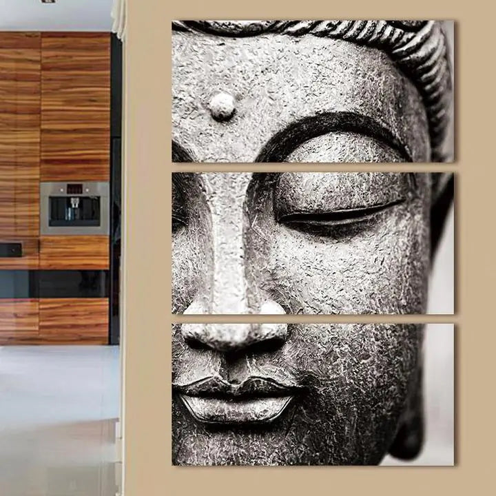 Buddhist Triptych Wall Art - High-Quality Canvas Print