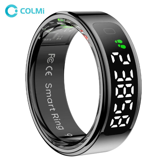 SMART HEALTH MONITOR RING WITH DISPLAY | SMART ACCESSORY WITH TOUCH SCREEN, WIRELESS CHARGING, HEART RATE & SLEEP TRACKING, 5ATM WATERPROOF DESIGN AND ULTRA-LIGHT COMFORT FIT