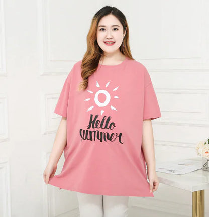 Plus Size Women's Short Sleeve Maternity Printed T-Shirt