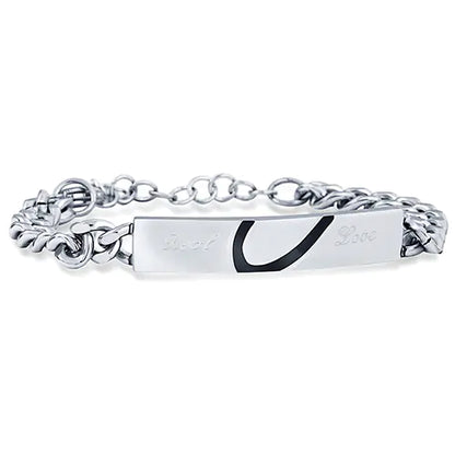 Korean Style Puzzle Heart Couple Bracelet in Rose Gold