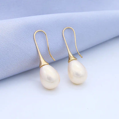 Minimalist Long Pearl Drop Earrings for Women