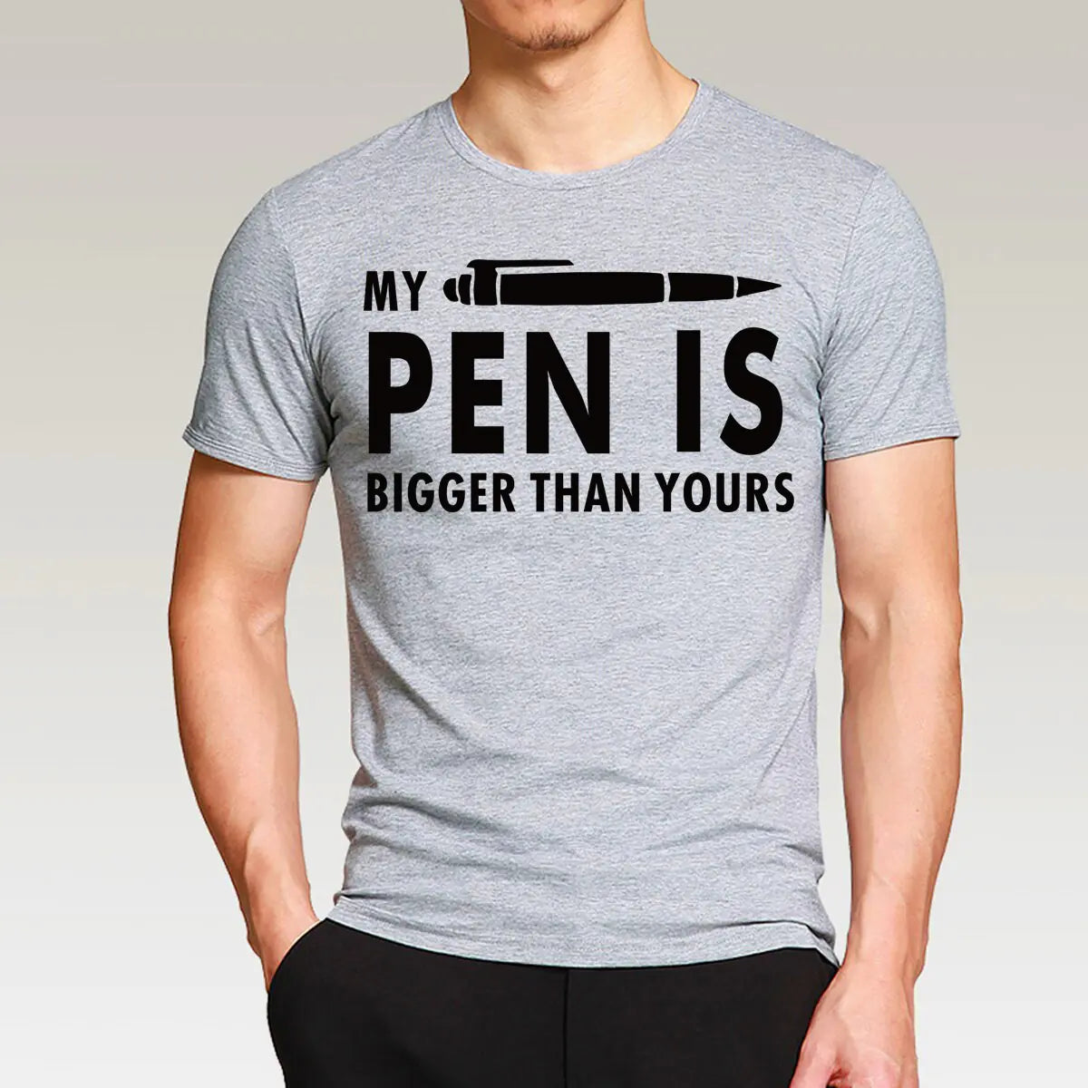 Men's Cotton Short Sleeve T-Shirt with Letter Print