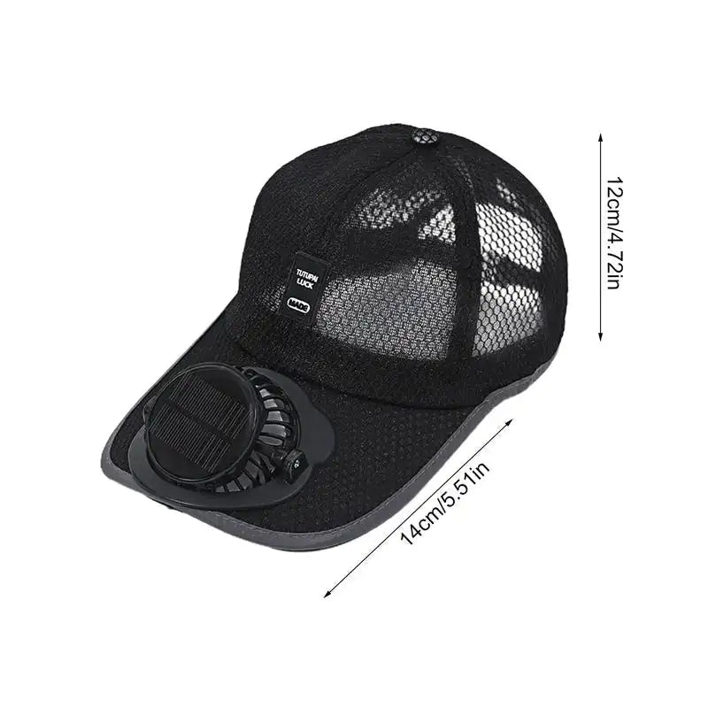 Breathable Sunhat with Solar Fan Outdoor Sun Protection Hat USB Rechargeable Fan Baseball Caps Summer Sunscreen Sunshade Hats