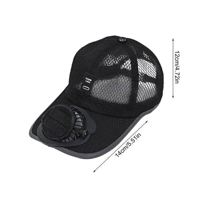 Breathable Sunhat with Solar Fan Outdoor Sun Protection Hat USB Rechargeable Fan Baseball Caps Summer Sunscreen Sunshade Hats