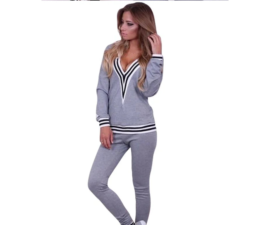 Casual Sports Set in Black and White Color Combination