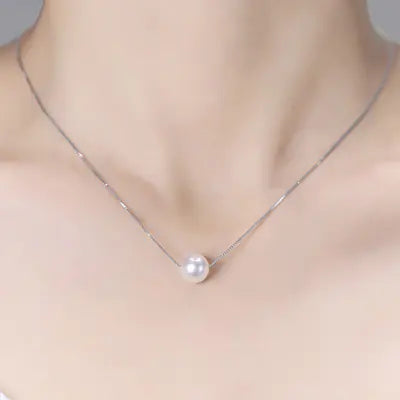 Natural Freshwater Pearl Necklace with S925 Silver Pendant