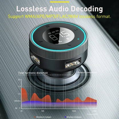 Bluetooth 5.0 FM Transmitter with Fast USB Charger