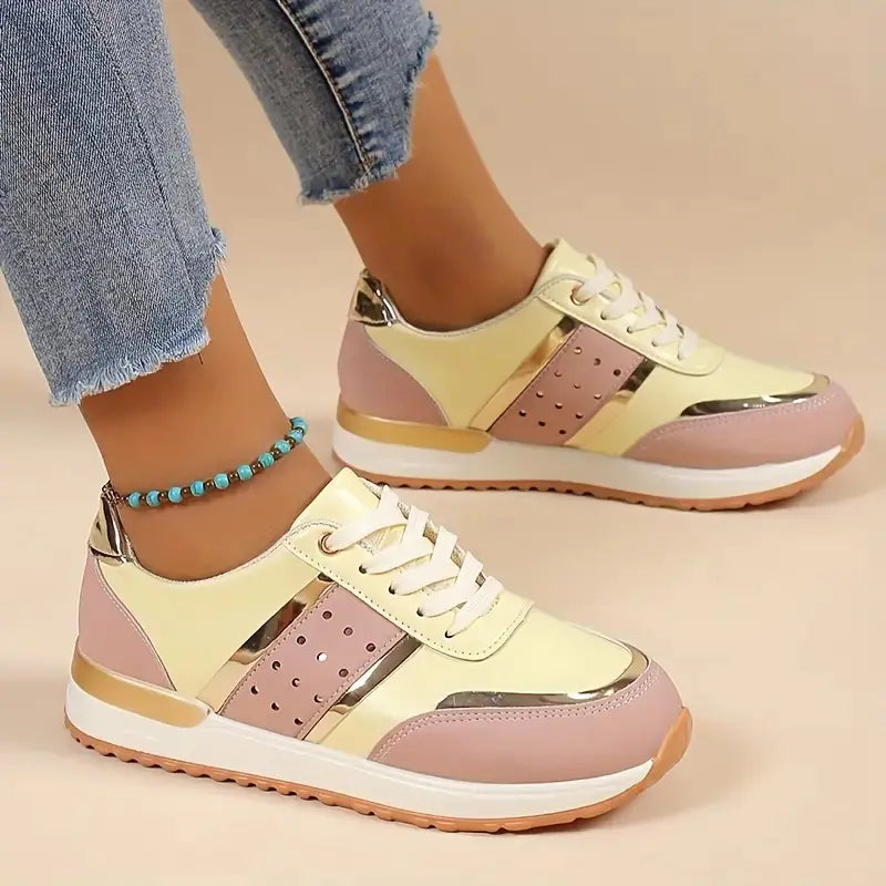 Large Casual Sports Shoes with Thick Sole and Lace Up