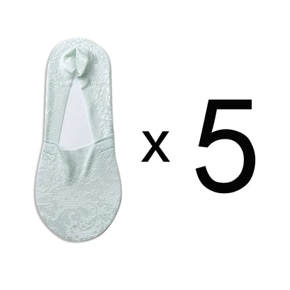 Fashion No-Show Socks – Lace Edge & Non-Slip Comfort!
