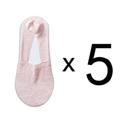 Fashion No-Show Socks – Lace Edge & Non-Slip Comfort!