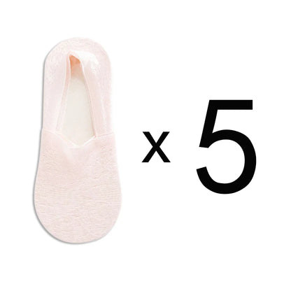 Fashion No-Show Socks – Lace Edge & Non-Slip Comfort!