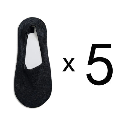 Fashion No-Show Socks – Lace Edge & Non-Slip Comfort!