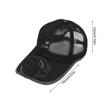 Breathable Sunhat with Solar Fan Outdoor Sun Protection Hat USB Rechargeable Fan Baseball Caps Summer Sunscreen Sunshade Hats