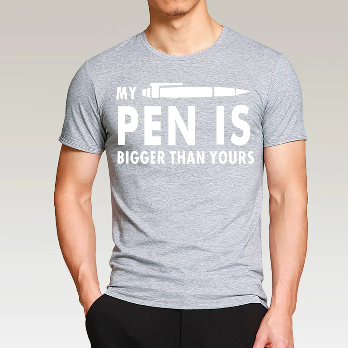 Men's Cotton Short Sleeve T-Shirt with Letter Print