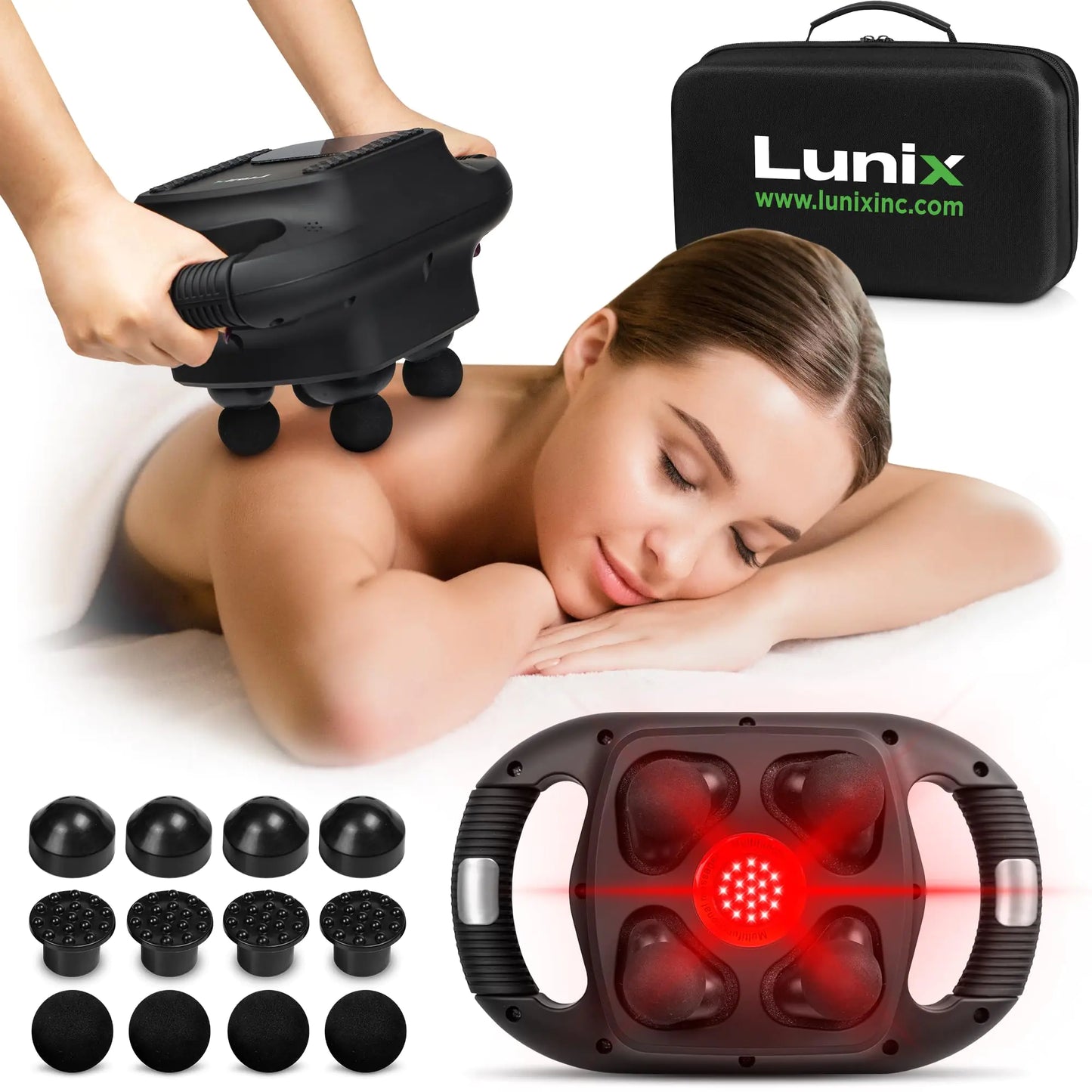 LX25 4-Head Professional Massage Gun Deep Tissue Chiropractic Massager Body Sport Massage Machine Vibrating Back Massager for Pain Relief
