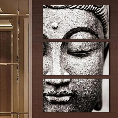 Buddhist Triptych Wall Art - High-Quality Canvas Print
