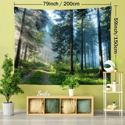 Misty Forest Tapestry Wall Hanging for Home Decor