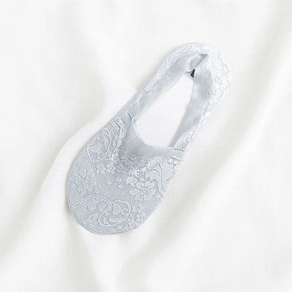 Fashion No-Show Socks – Lace Edge & Non-Slip Comfort!