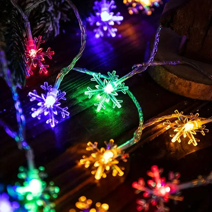 3m LED Snowflake Curtain Lights, Romantic Christmas Curtain String Lights, For Home Decor