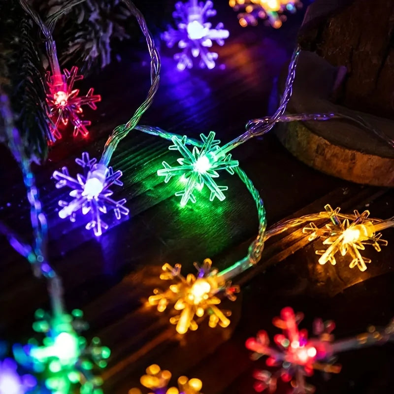 3m LED Snowflake Curtain Lights, Romantic Christmas Curtain String Lights, For Home Decor
