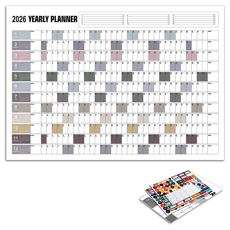 The Big A## Calendar Full-Year Wall Calendar – 2026 Dry-Erase – Includes 1 Marker &amp; 100 Labels – Lightweight, Easy to Hang Yearly Calendar – Year at a Glance – Plan Big Goals &amp; Adventures – Blue