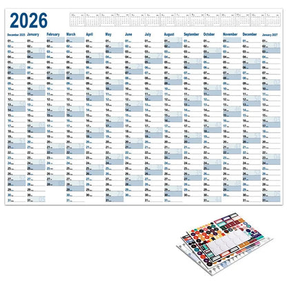 The Big A## Calendar Full-Year Wall Calendar – 2026 Dry-Erase – Includes 1 Marker &amp; 100 Labels – Lightweight, Easy to Hang Yearly Calendar – Year at a Glance – Plan Big Goals &amp; Adventures – Blue