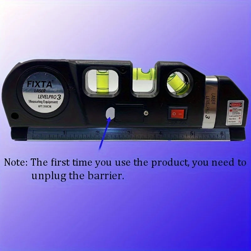 Easy to Use Laser Level Line Tool Multipurpose Laser Level Kit Standard Cross Line Lase 8 Feet Measure Tape Ruler