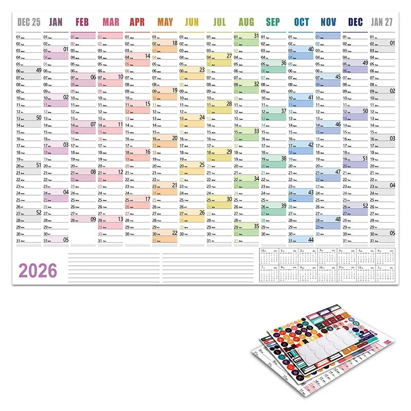 The Big A## Calendar Full-Year Wall Calendar – 2026 Dry-Erase – Includes 1 Marker &amp; 100 Labels – Lightweight, Easy to Hang Yearly Calendar – Year at a Glance – Plan Big Goals &amp; Adventures – Blue