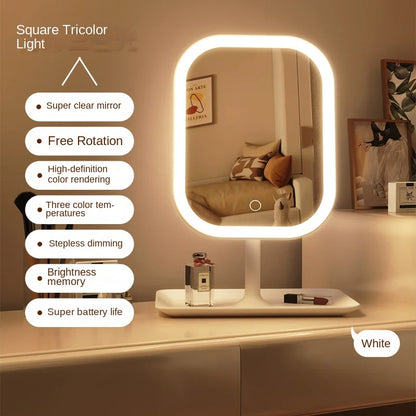 LED Vanity Mirror with Lights – 3-Color Touch Screen Makeup Mirror for Dressing Table