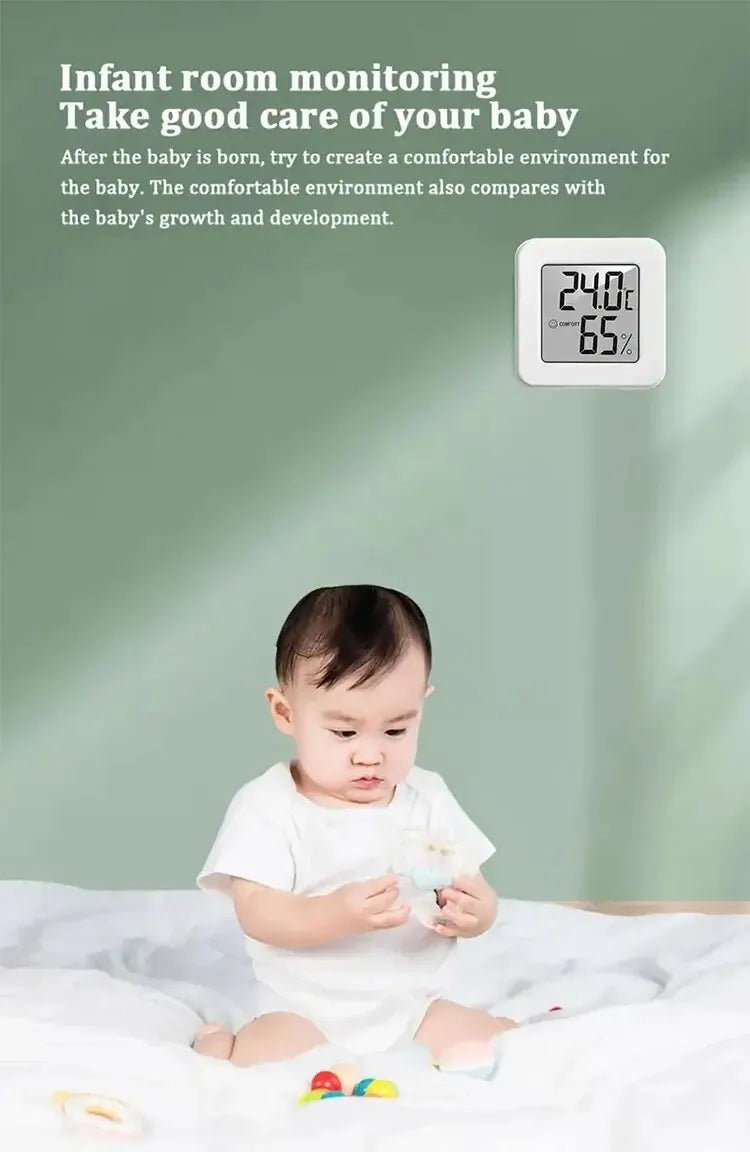 Indoor Mini Temperature & Humidity Meter – Digital Portable Thermometer & Hygrometer for Bedroom, Office & Home
