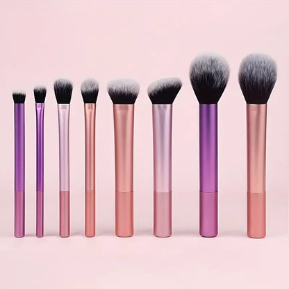 LuxeBlend™ 8-Piece Makeup Brush Set – Soft Synthetic Bristles for Flawless Blending, Contour & Eyeshadow