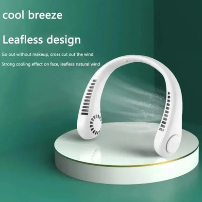 Portable Mini Home Summer Air-cooled Neck Hanging Fan for Outdoor Sports, Running, Travel Without Blades, Wearable USB Neck Stra