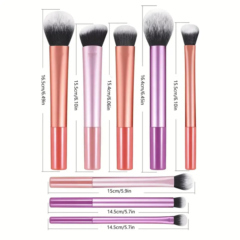 LuxeBlend™ 8-Piece Makeup Brush Set – Soft Synthetic Bristles for Flawless Blending, Contour & Eyeshadow