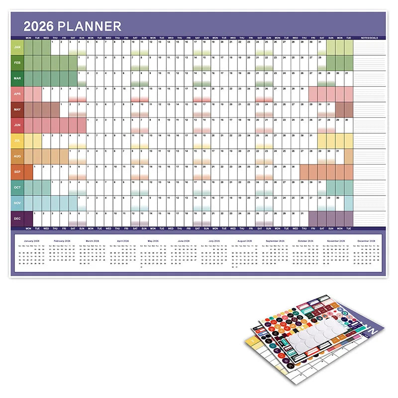 The Big A## Calendar Full-Year Wall Calendar – 2026 Dry-Erase – Includes 1 Marker &amp; 100 Labels – Lightweight, Easy to Hang Yearly Calendar – Year at a Glance – Plan Big Goals &amp; Adventures – Blue